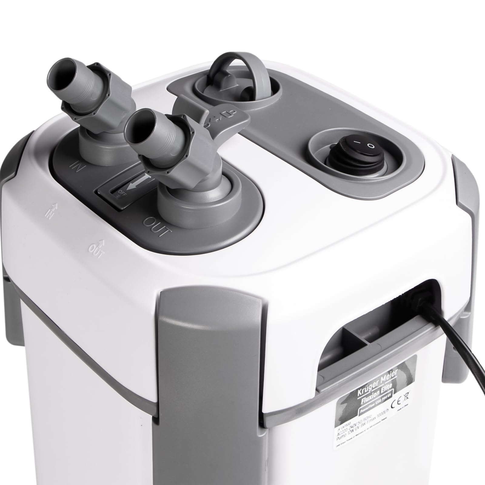 Fluxion Elite 1200 UVC PRO – Filtro Esterno per Acquario 100-250L con Lampada UV 9W, 3 Cestelli, Silenzioso, Regolazione Portata, Skimmer, Accessori Inclusi