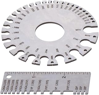 SHUATI 2Pcs Welding Thickness Gauge, Round Measurement Tool, Standard Metal Sheets Wire Cable Sheet Gage, Wire Welding Material Thickness Gauge for Metalworking
