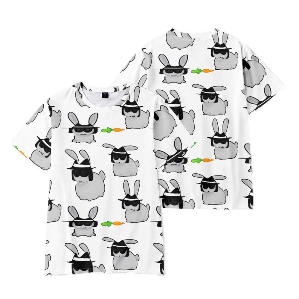 Hzsyc Kids Funny Cute Rabbit Gubby 3D Figure Printed Sweatshirt Shirt for Fans Gift Boys Forsaken Gubby T-Shirt (G,11-12years)