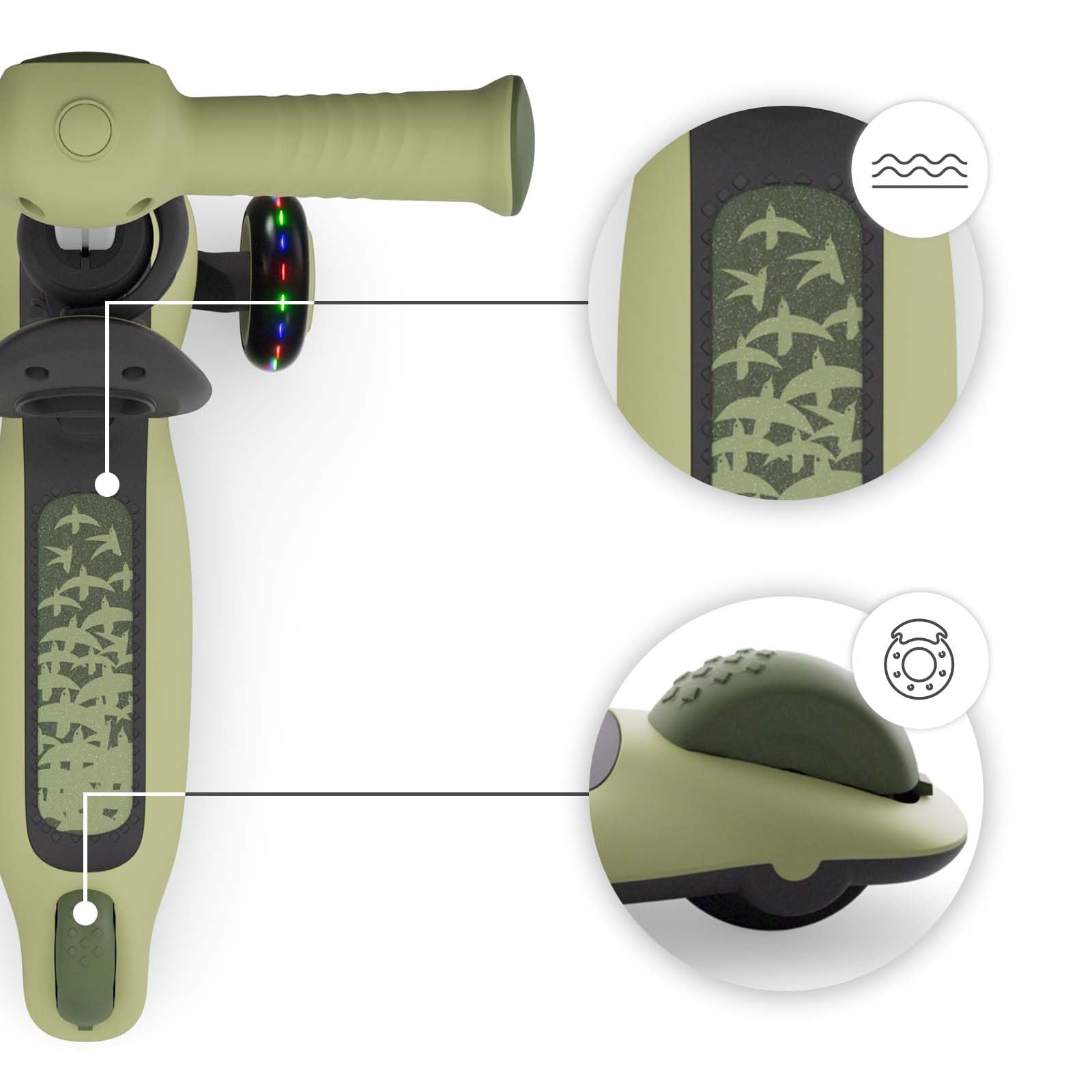 Kinderkraft Halley 2, Correpasillos Desde 12 Meses y Patinete Desde 24 Meses, 2 en 1, para Niños, Ajustable, Triciclo, Bici sin Pedales, 3 Ruedas, LED, Multifuncional, hasta 50 kg, Verde