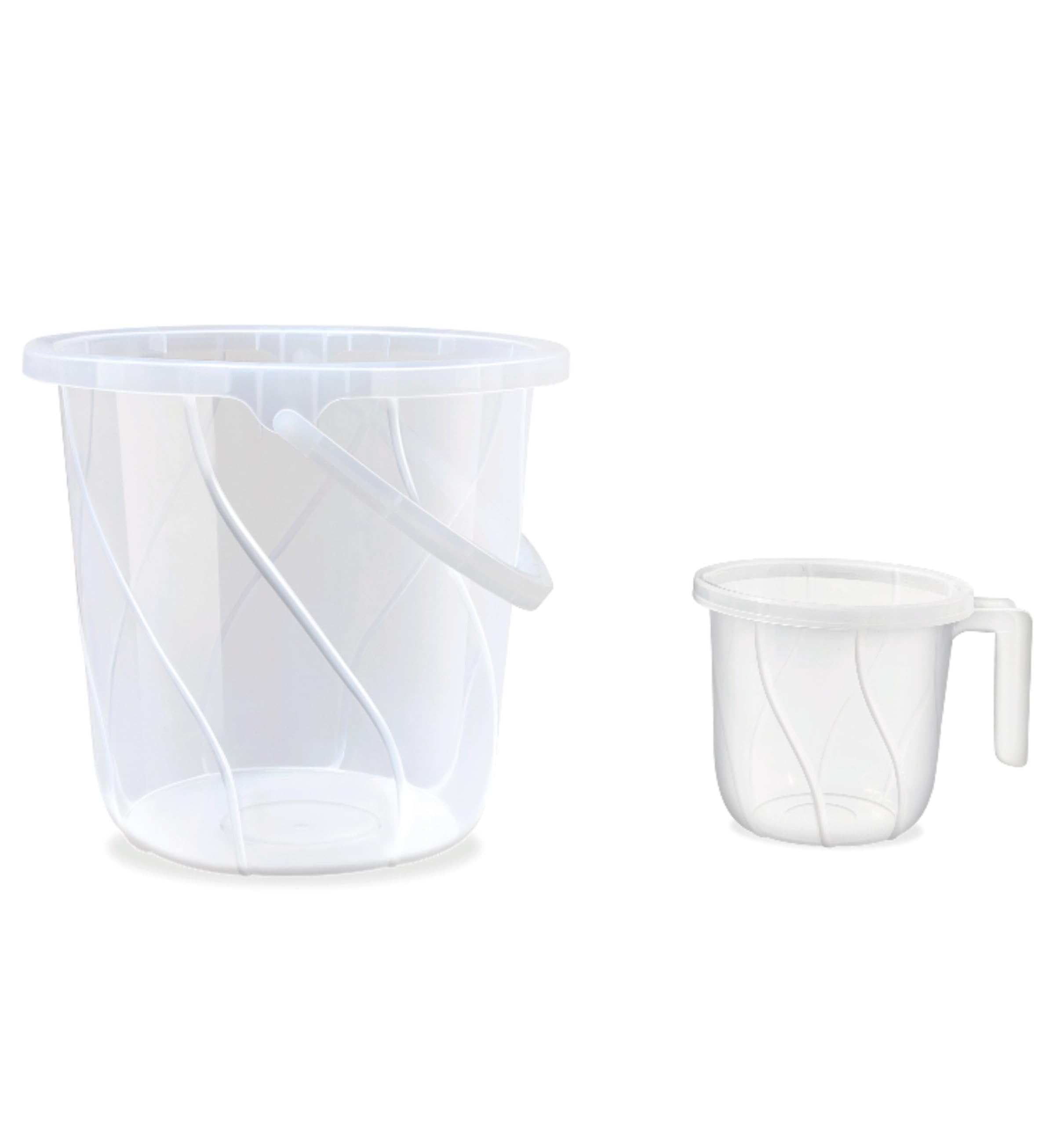 Wellshop Plastic Transparent Bucket and Matching Mug, Clear, 25 L (B09WSN9CN2) Amazon Price History, Amazon Price Tracker