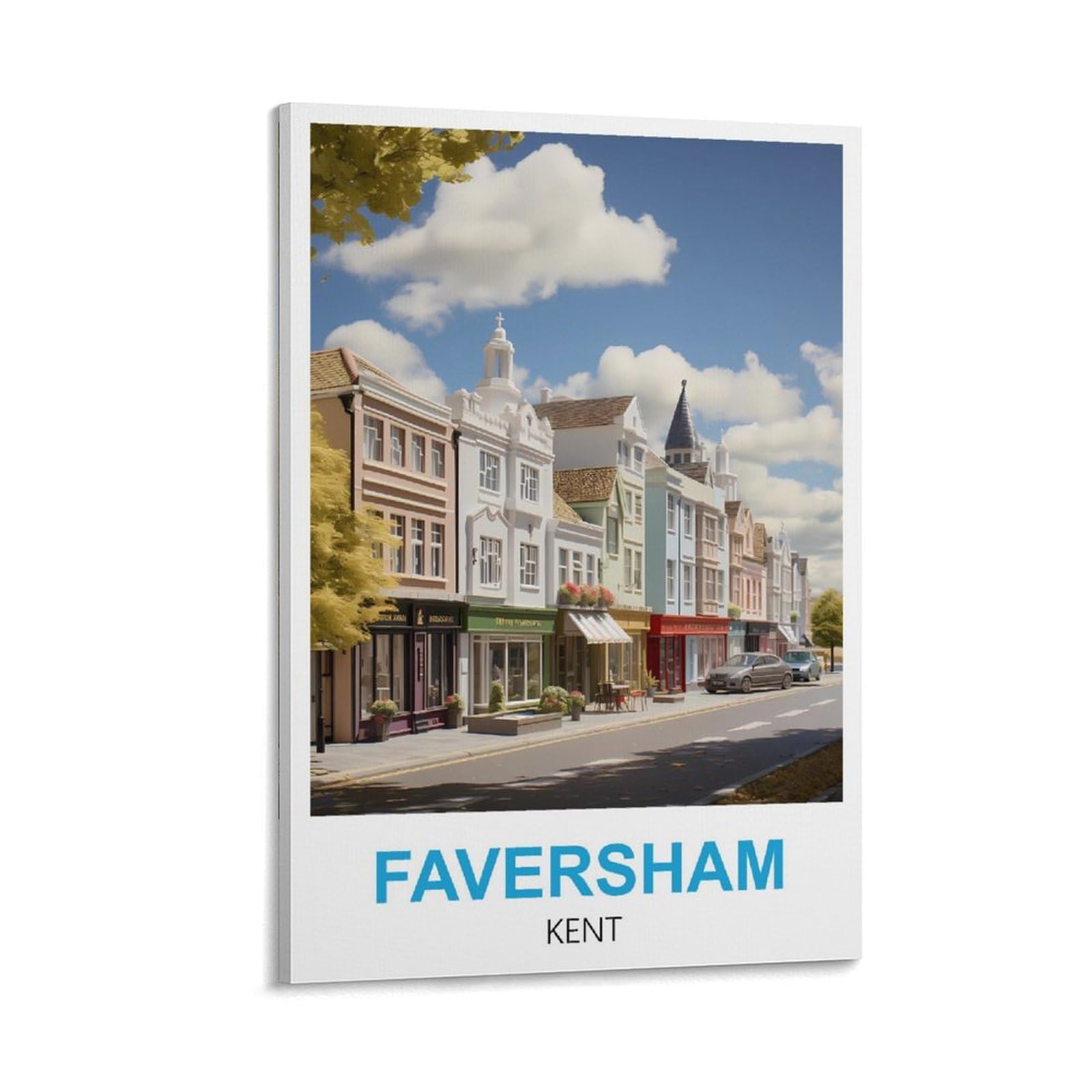 LNHZGNJNH Faversham Kent Vintage Travel Posters 12x18inch(30x45cm) Canvas Wall Art Wall Print Painting Decor Living Room Bedroom Decor