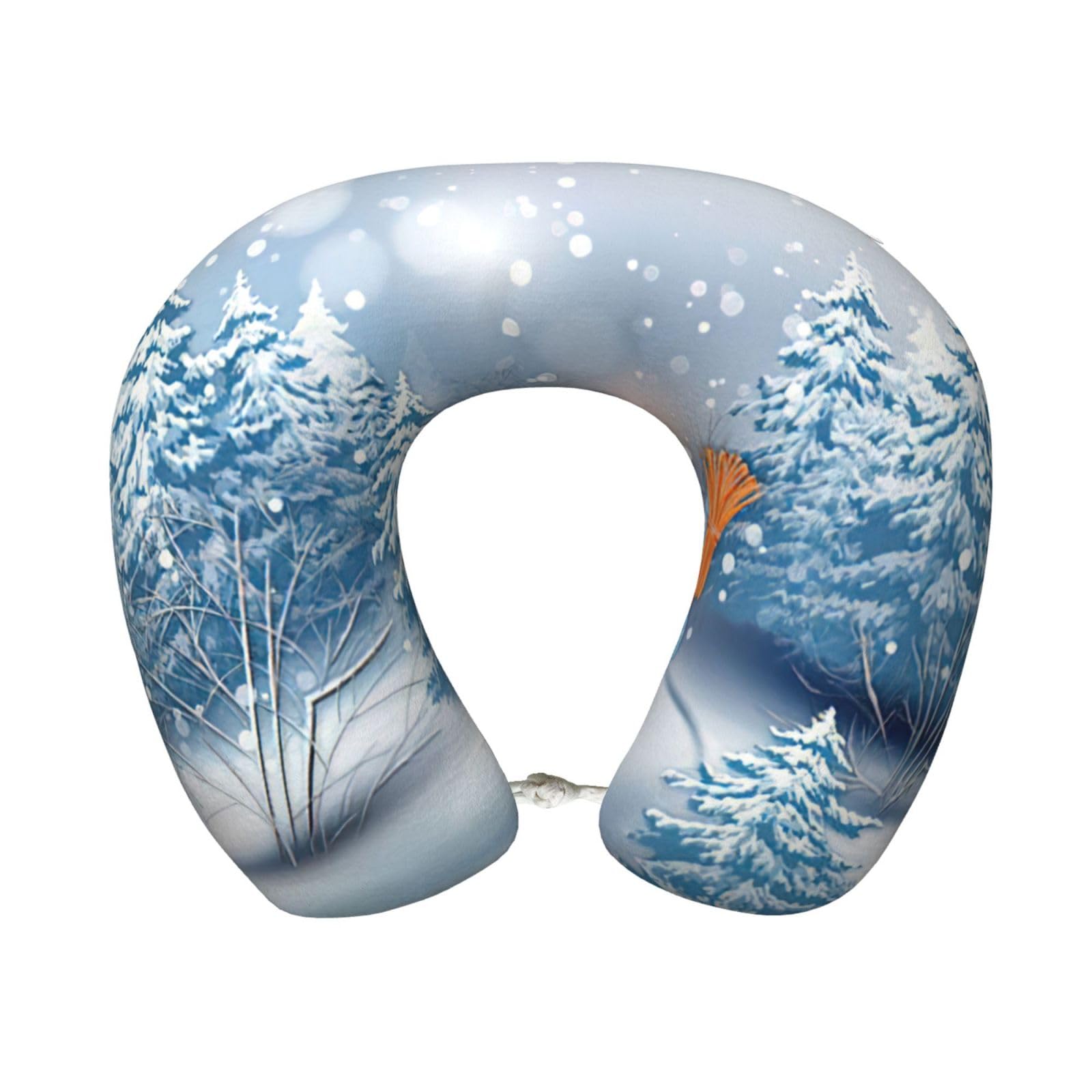 yagDAA Hardworking Snowman Print U-Shape Travel Neck Pillows Memory Foam Neck Pillow For Airplane Car Office Sleeping Rest