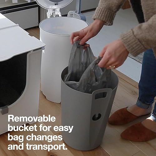 Miniatura 5 de Modkat Contenedor de arena prémium  Eliminación de arena para gatos (incluye cuchara de arena, 2 filtros de carbón de bambú y 10 bolsas de basura