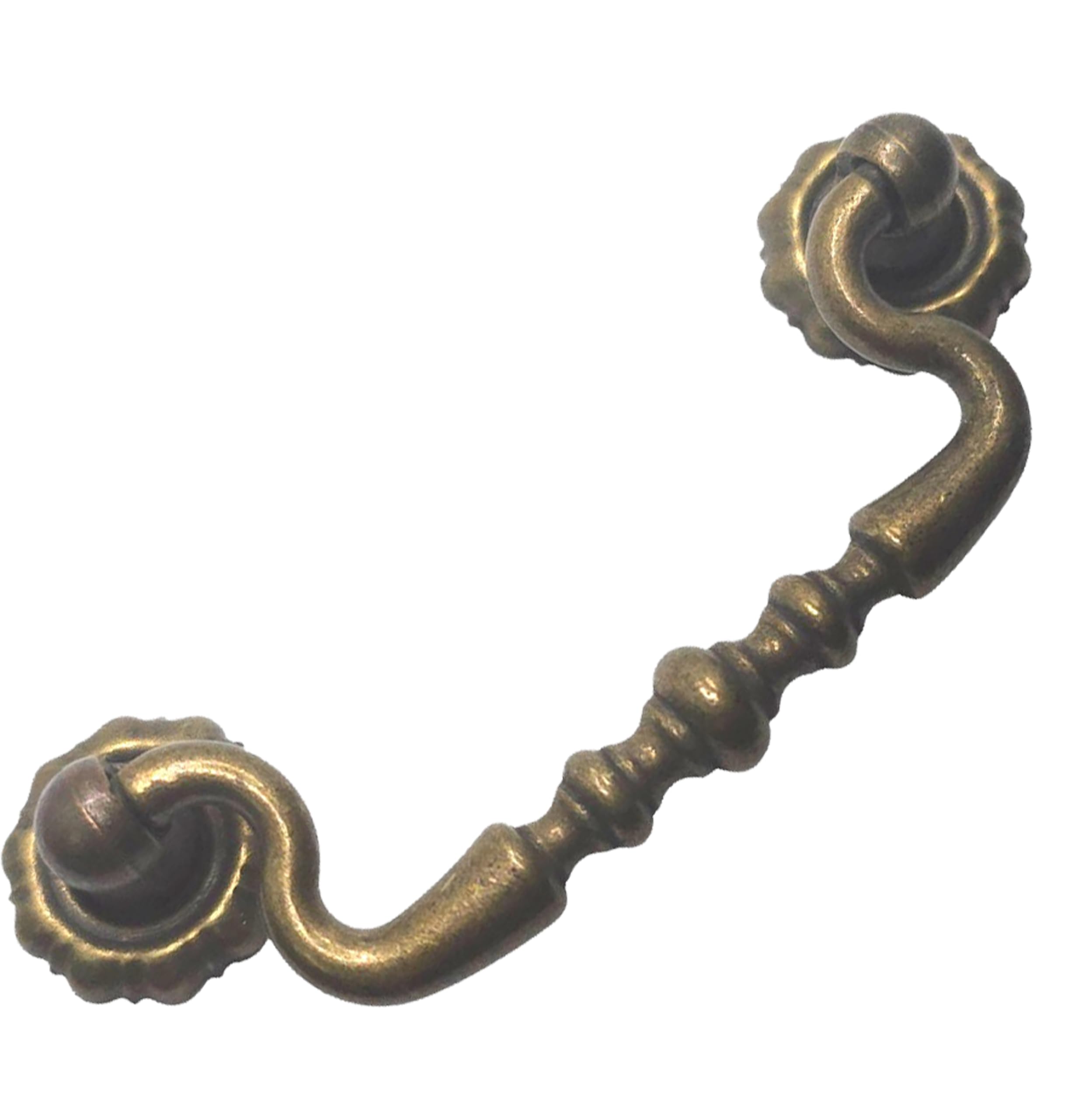 Universal Hardware Aged Brass Vintage Cabinet Door Handle Decorative Drawer Drop Swan Neck Handles Old Brass 645-45
