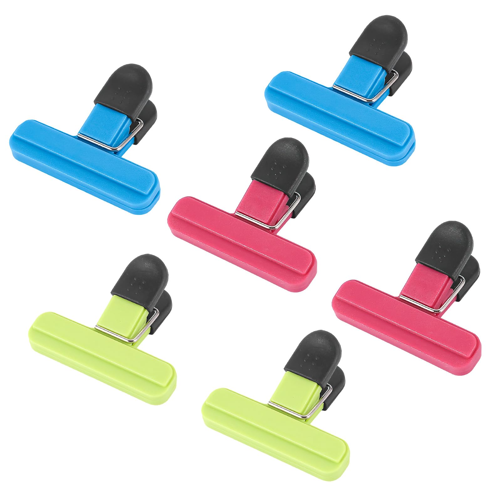 6 Pcs Food Clips, Bag Clips for Food Storage, Sturdy Sealing - Reusable 3 Colours for Sealing Kitchen Clips, Keeping Fresh, Ideal for Home, Kitchen, Travel Camping
