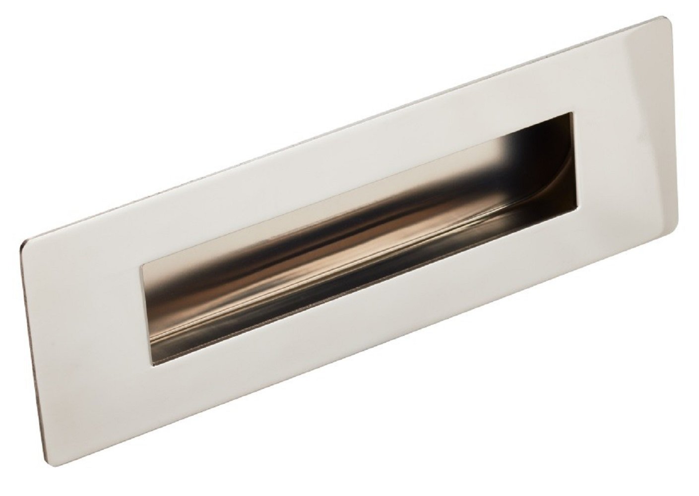 Carlisle Brass Polished Stainless Steel Large Eurospec Rectangular Flush Recessed Sliding Door Pull Handle 180 X 60Mm (Polished Stainless Steel)