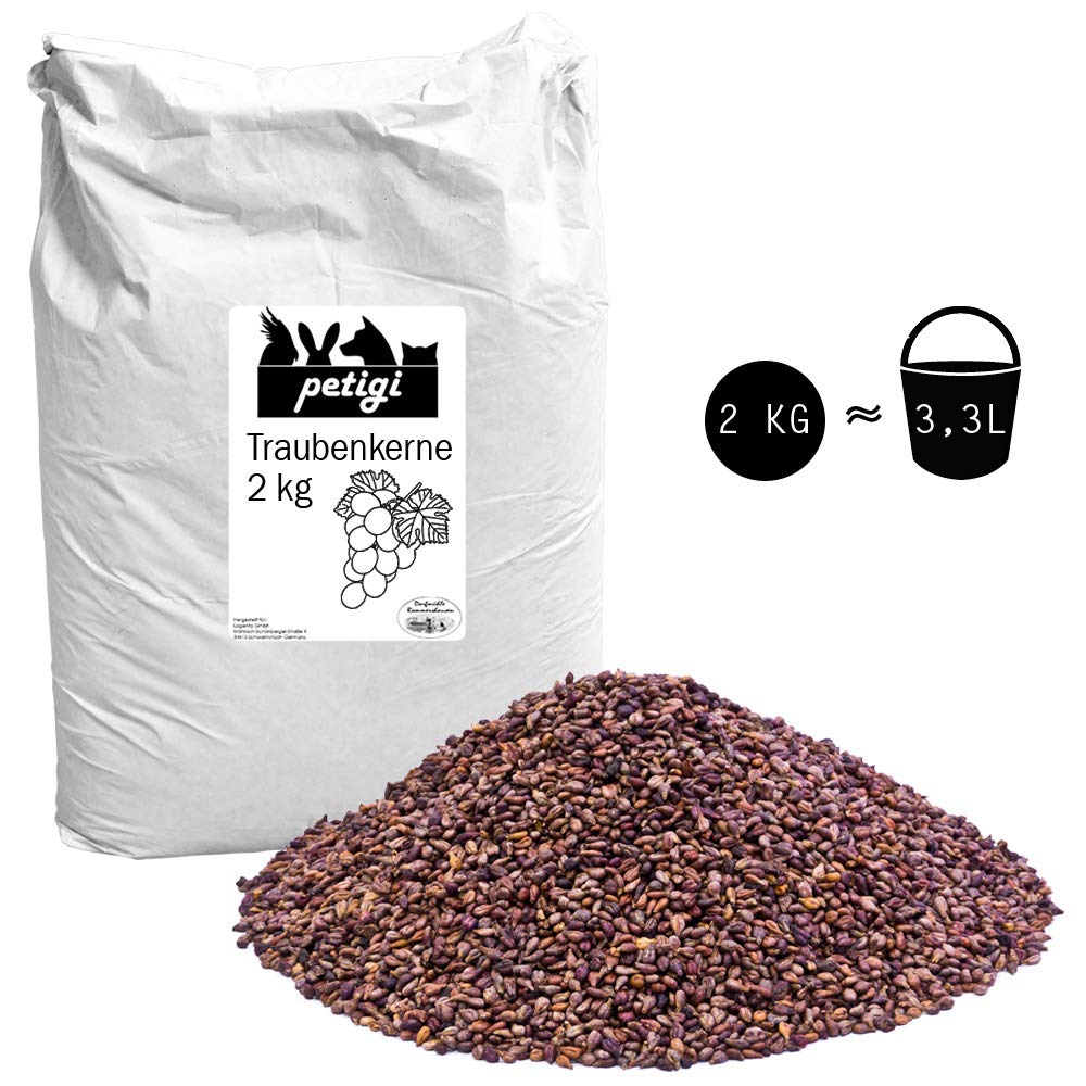 Graines Pépins de raisin en Vrac Granules Grain Coussins Chauffants Oreillers chauffants 2 kg Matériau des oreillers en Grain de Remplissage Petigi