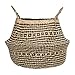 Bloomingville dekoracyjny kosz z uchwytem z trawy morskiej w kolorze naturalnym i czarnym w kratkę, Ø 40 x wys. 30 cm, pleciony kosz do przechowywania prania, zabawek lub roślin, ręcznie wykonany