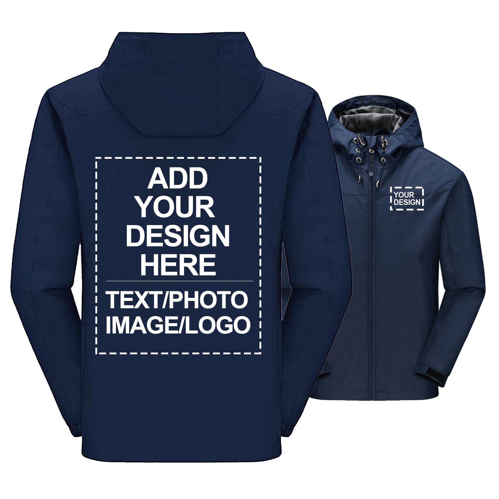 Vestes Softshell personnalisées pour hommes imperméables coupe-vent respirants devant et dos vêtements de travail à faire soi-même logo personnalisé texte photo cadeau