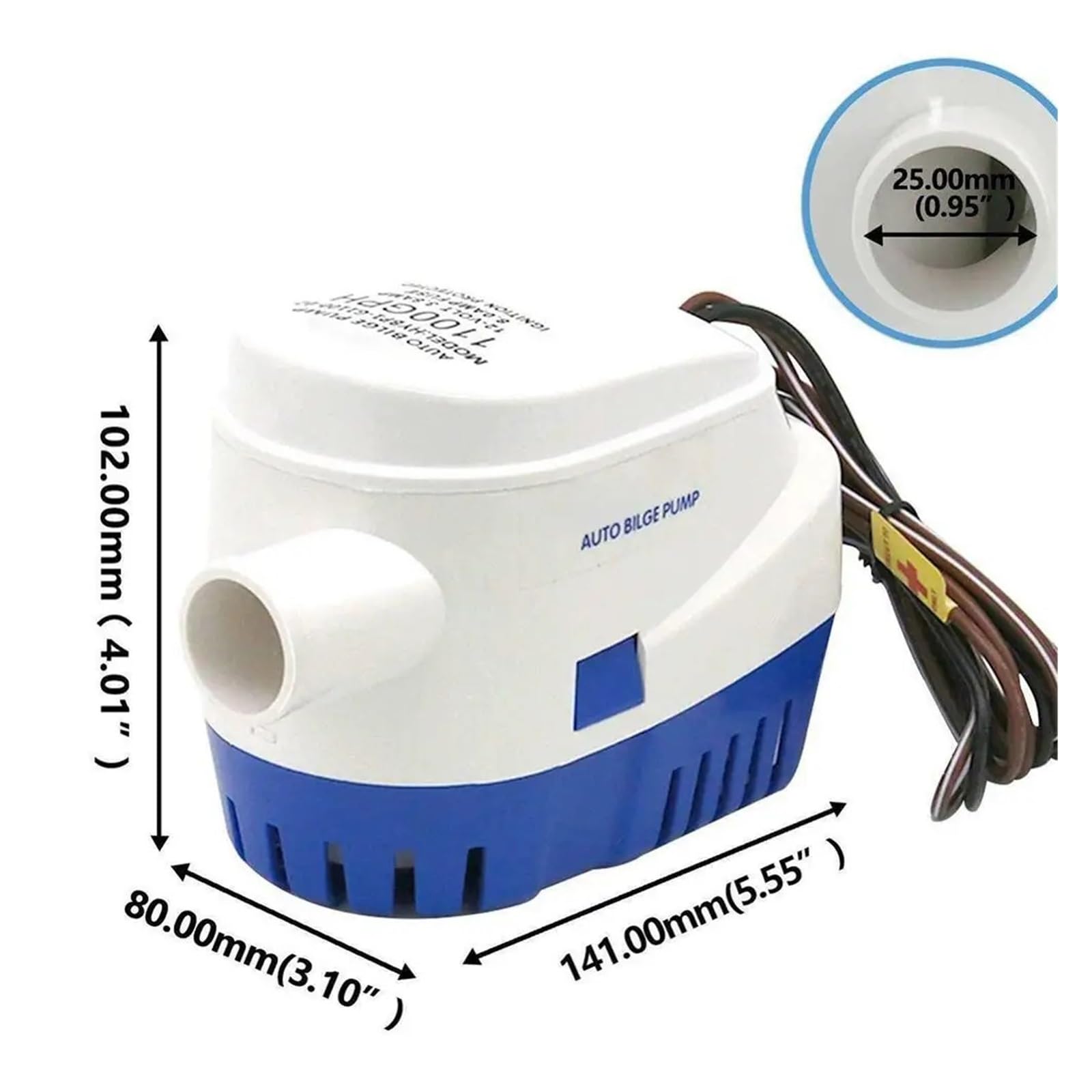 1pc 750GPH 1100GPH Pompa di sentina automatica for barche 12V 24V Pompa elettrica Scarico acqua for barche con interruttore(12V 1100GH)