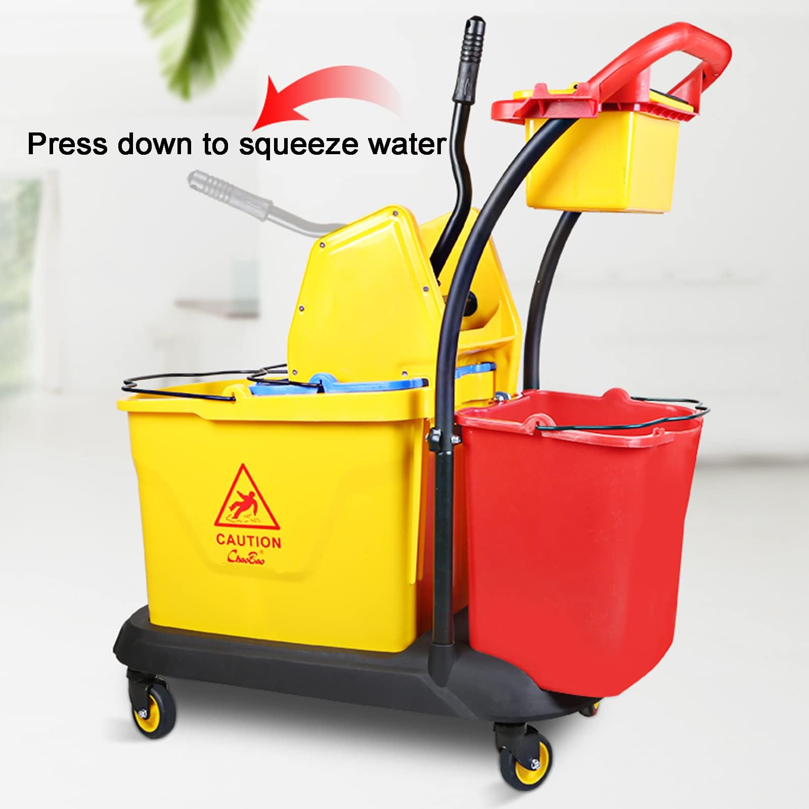 Carro De Limpieza, Cubo De Limpieza De Doble Cilindro De 35l para Hotel Home con Filtro De Agua Y Separador 72 * 40 * 95 Cm, Fregona De Cubo De Lavado