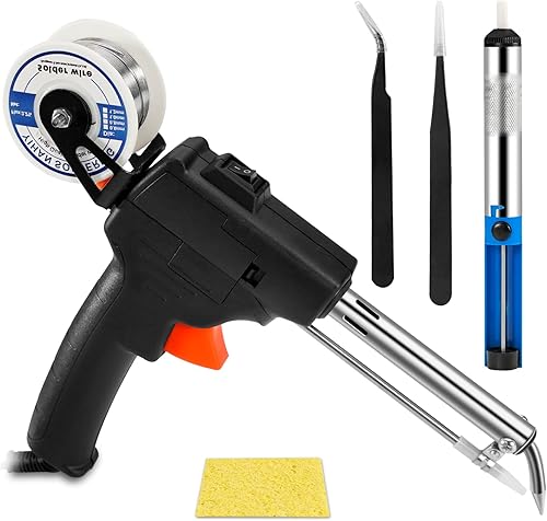 Miniatura 7 de Kit de pistola de soldadura automática de 110 V, micro pistolas de soldadura para electrónica, placa de circuito de alambre de mecha de soldadura o