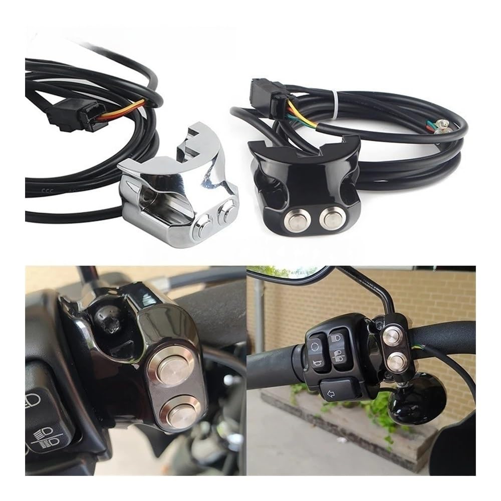 Commutateur Bouton Guidon Moto Interrupteur De Guidon Moto 25 Mm, 2 Boutons, Contrôleur Suspension Pneumatique, 3 Fils, pour Dyna, pour Sportster, V-Rod, pour Aero, pour Aero-A, XL883