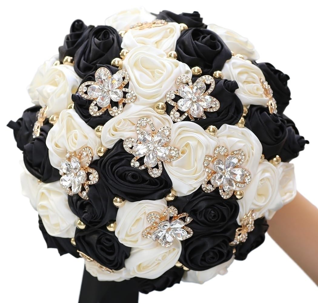 HJRegaFimu Exotic Dried Flower Bouquet 8.3" Handmade Rose Bridal Beautiful Artificial For Wedding Party(dark Green)