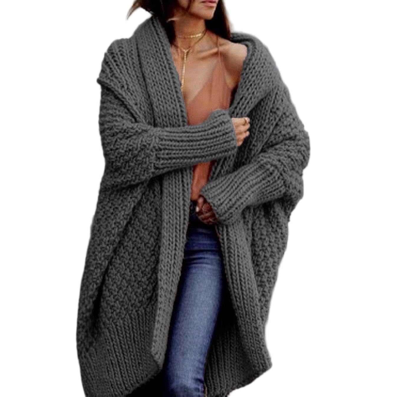 Womens Cable Knit Long Cardigan Sweaters Oversized Chunky Open Front Warm Fall Winter Outerwear Coats