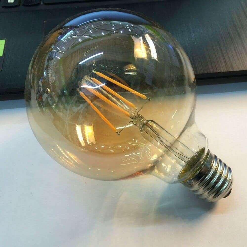 LEDSone G95 E27 4W Edison Style LED Filament Classic Globe Shape Light Retro Vintage Bernstein Light Birne 2700K Warm White Screw Bulbs (10er Pack)
