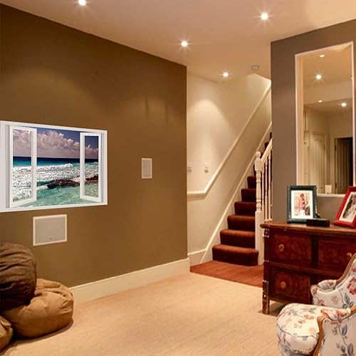 Miniatura 3 de Hermosas calcomanías de pared con vista al mar y cielo para ventana abierta, estilo bohemio, cocina, a prueba de aceite, calcomanías de pared para