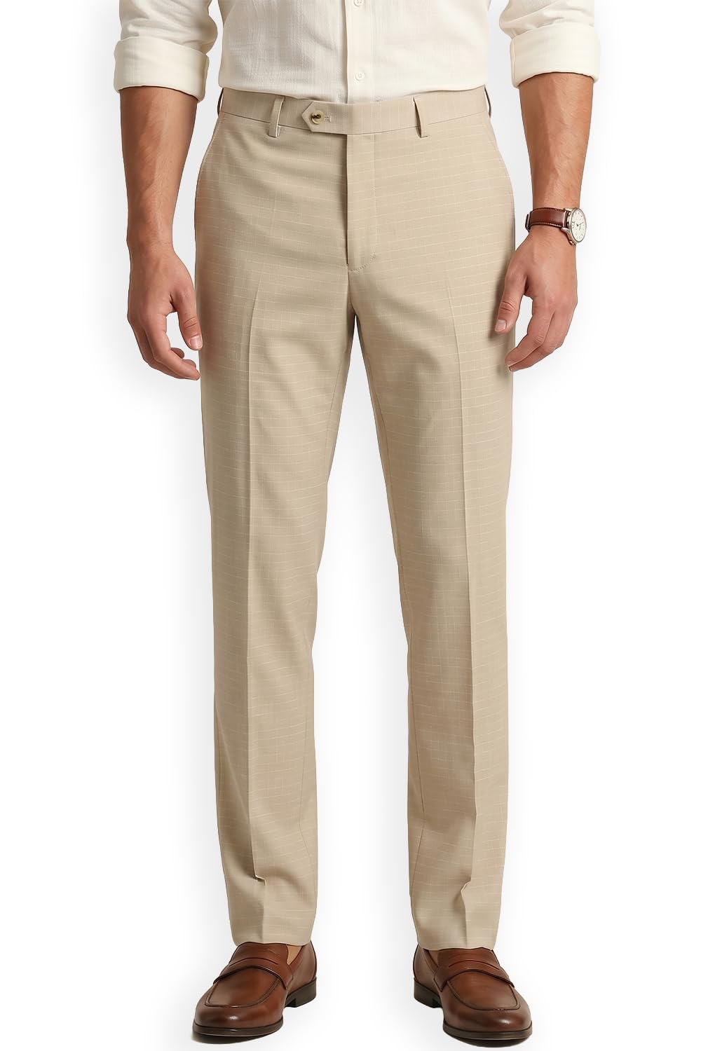 peter england Men's Slim Fit Solid Formal Trouser-picture-11