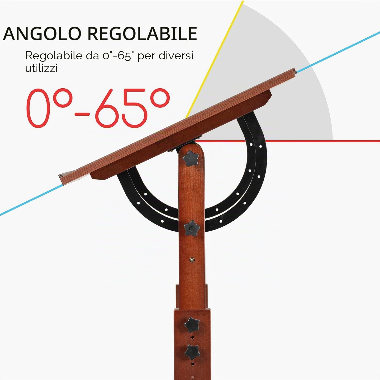MEEDEN Set di tavolo da disegno e sgabello, in legno, stile vintage, con sedia da disegno e tavolo da lavoro con altezza regolabile, piano inclinabile per opere d'arte, grafica, scrittura