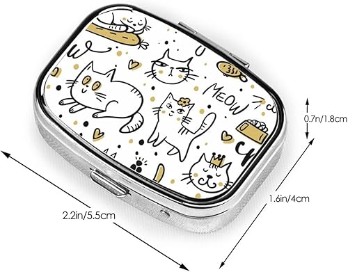 Miniatura 3 de Pastillero lindo y divertido rectangular para pastilleros, pastilleros de viaje, contenedor de pastillas pequeño de 2 compartimentos para bolso o