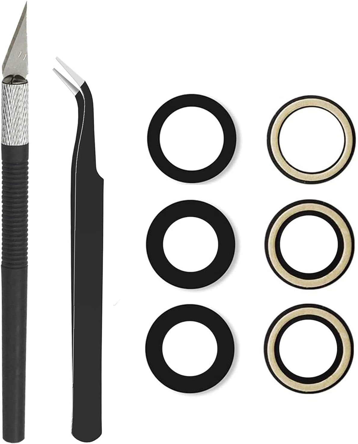 Original Back Rear Camera Glass Lens Replacement for iPhone 11 Pro and iPhone 11 Pro Max with Adhesive Pre-installed and Repair Tool Kit