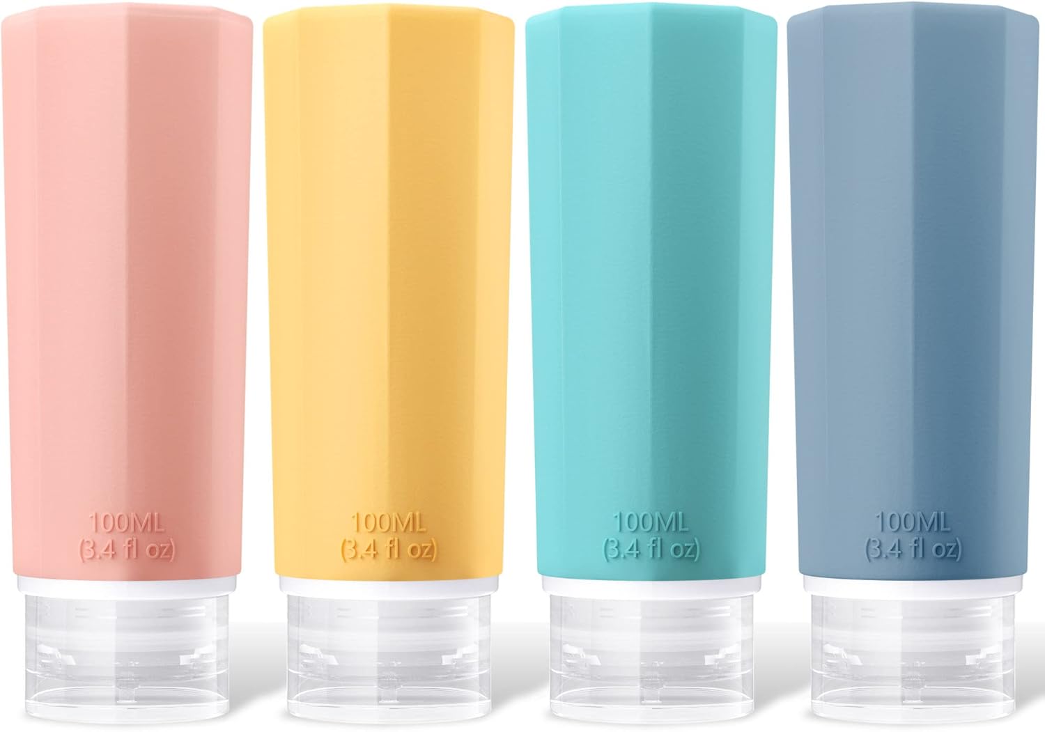 Opret 100ml Silicone Travel Bottles for Toiletries, 4 Pcs Leak Proof