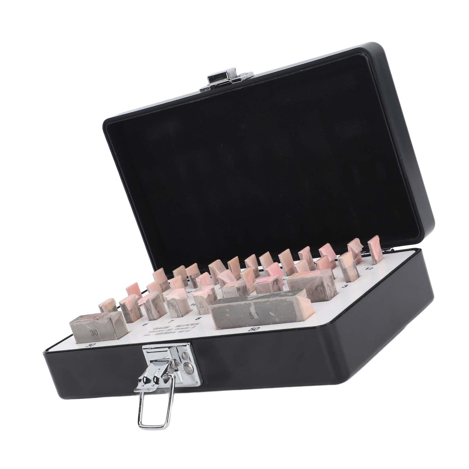 Juego de bloques patrón de acero de alta precisión de 32 piezas Kit de medición de precisión para calibración y prueba de instrumentos Herramienta portátil duradera con estuche de