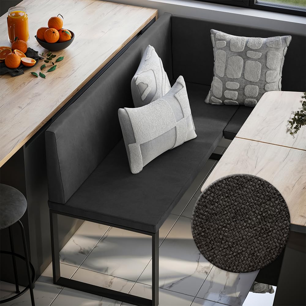 Vicco Banc d'angle Ravon, Anthracite, 150x150cm, adapté comme Banc de Salle à Manger pour Cuisines et espaces Repas