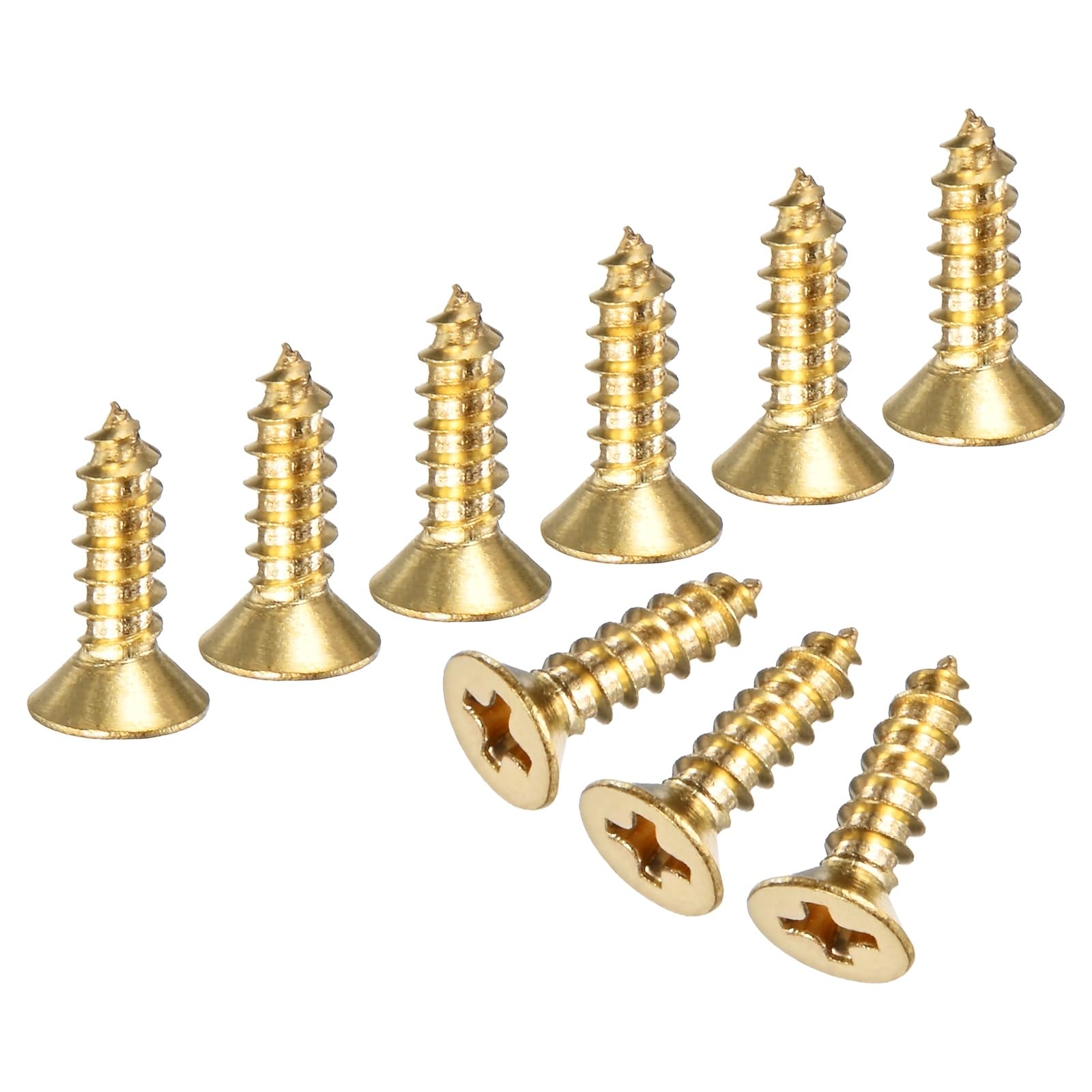 M METERXITY 200-Pack Brass Wood Screws M3.5x12mm