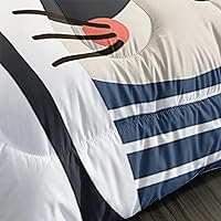 Vista 185 de CVHOUSE Juego de ropa de cama con diseño de panda, juego de edredón individual con panda y 2 fundas de almohada, lindo juego de colcha kawaii