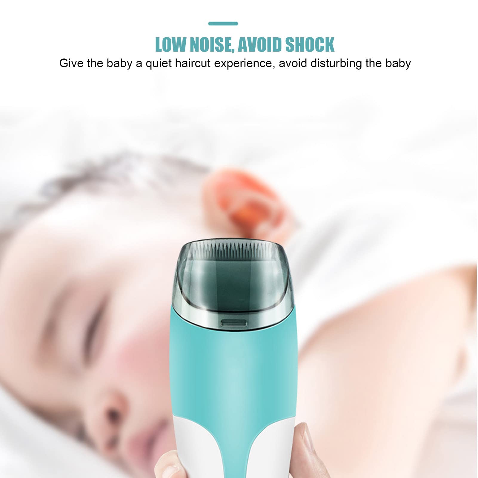 Baby-Haarschneidemaschine für Kinder, leise Haarschneidung mit Führungskämmen, IPX7-wasserdicht, Kabellose Design für sicheres Schneiden, Vakuum-Technologie