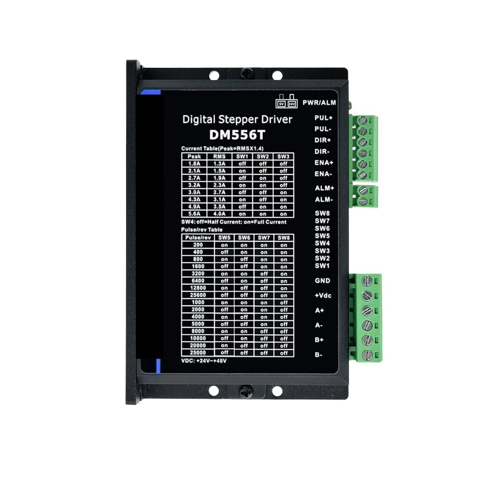 RCGKNNMUZ Stepper Motor Driver DM556T Stepper Motor Driver 20-50VDC 1.8~5.6A Digital Stepper Motor Controller Driver