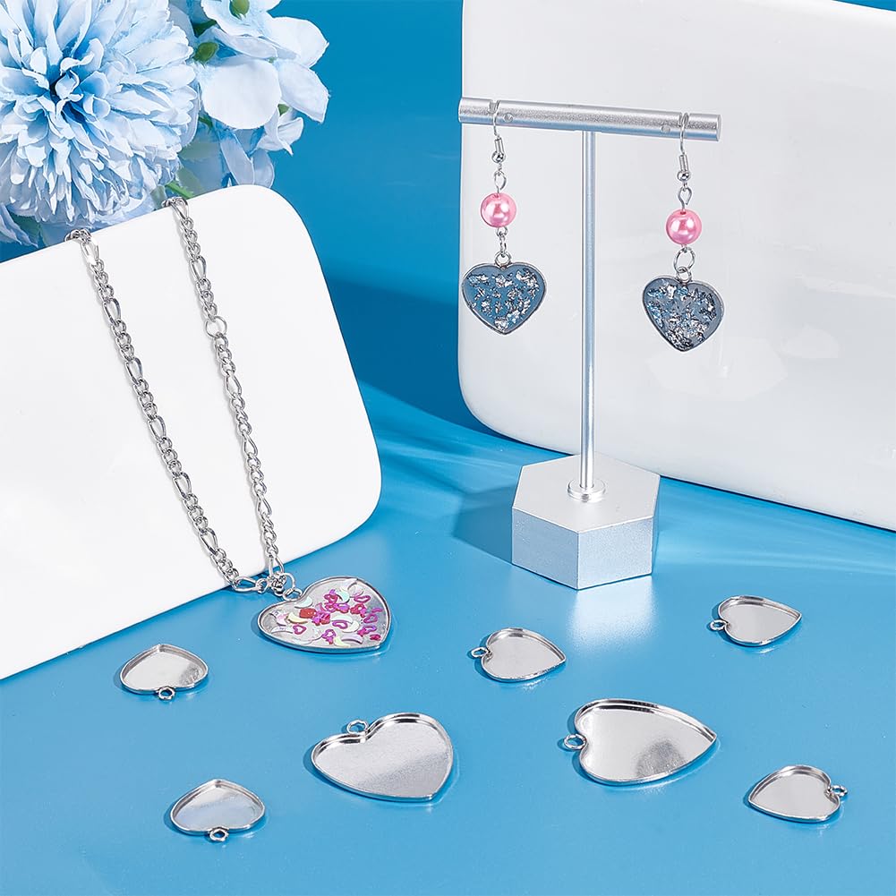 UNICRAFTALE Kit de fabrication de pendentifs carrés vierges en acier inoxydable avec cabochons en verre pour la fabrication de bijoux, 25x25mm, Acier inoxydable, Pas de gemme UNICRAFTALE Kit de fabrication de pendentifs carrés vierges en acier inoxydable avec cabochons en verre pour la fabrication de bijoux, 25x25mm, Acier inoxydable, Pas de gemme