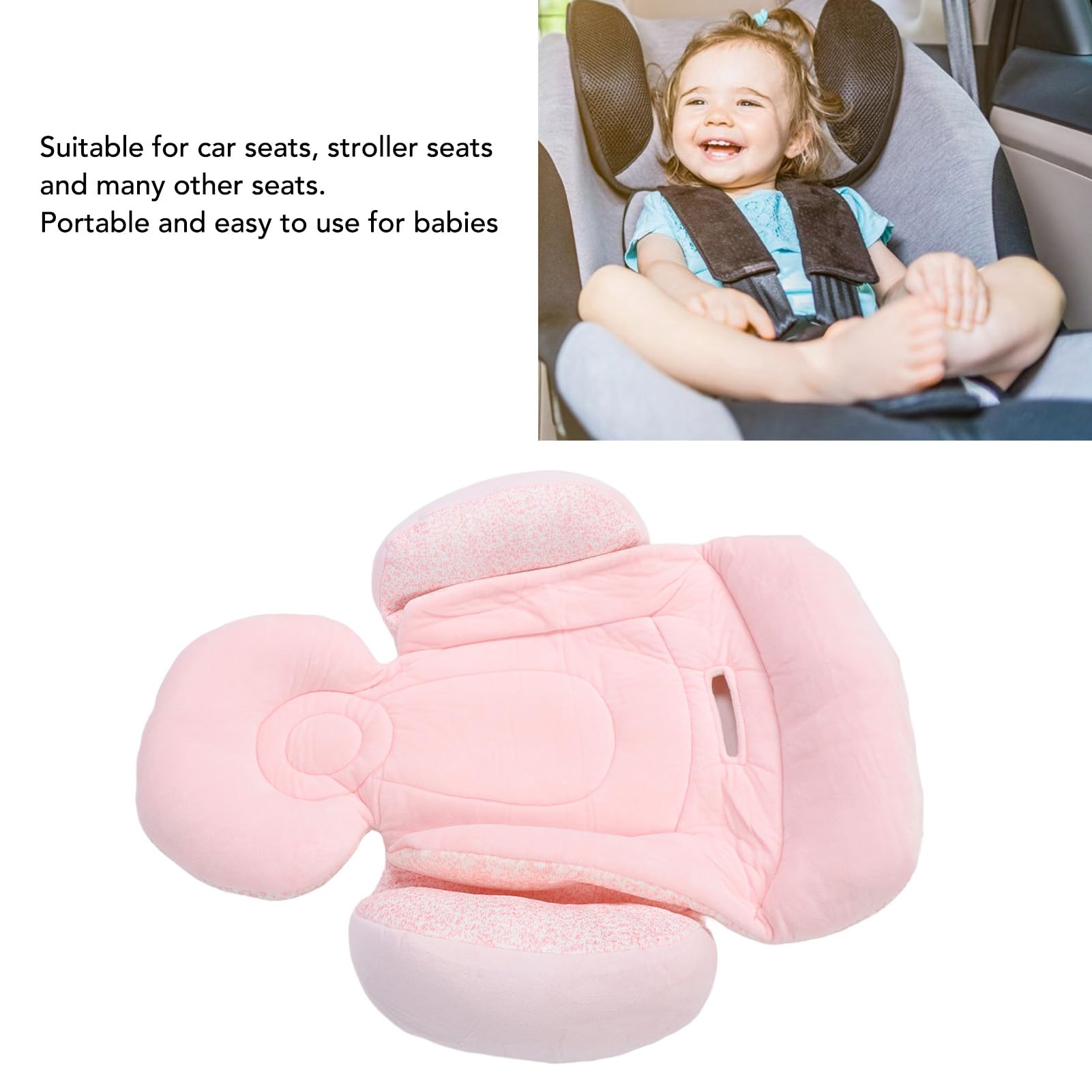 Baby Stroller Cushion, Soft Double Sided Baby Stroller Seat Liners Skin Friendly Stain Resistance for Baby Strollers (Roseate)