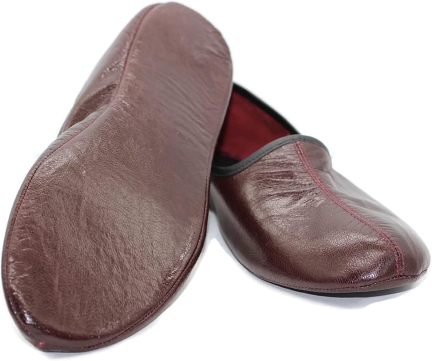 Womens Indoor Leather Slippers Traditional Babouche House Shoes Barefoot Moccasin