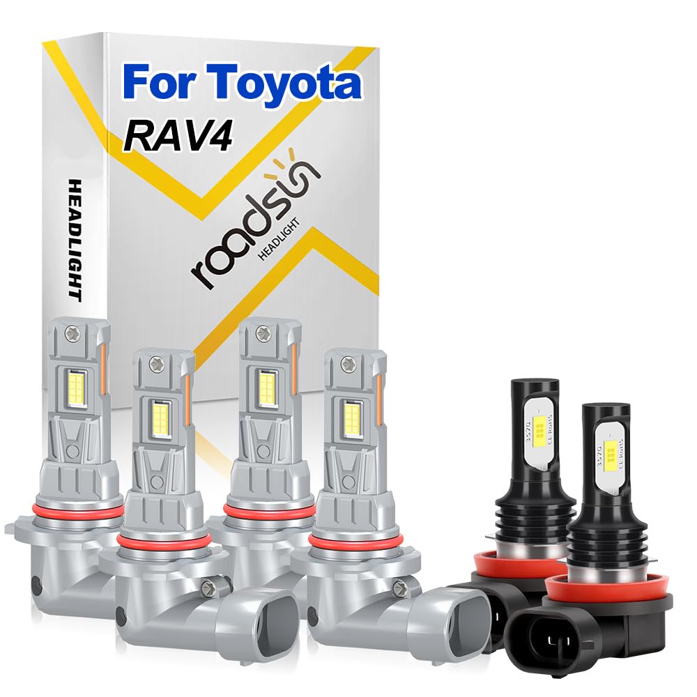 Bombillas LED para conducción nocturna, 20000LM, 12V, 9005 HB3 Luz de carretera y luz de cruce, H11 Luz Antiniebla, Bombillas LED de bajo consumo, For Toyota RAV4 2013-2015