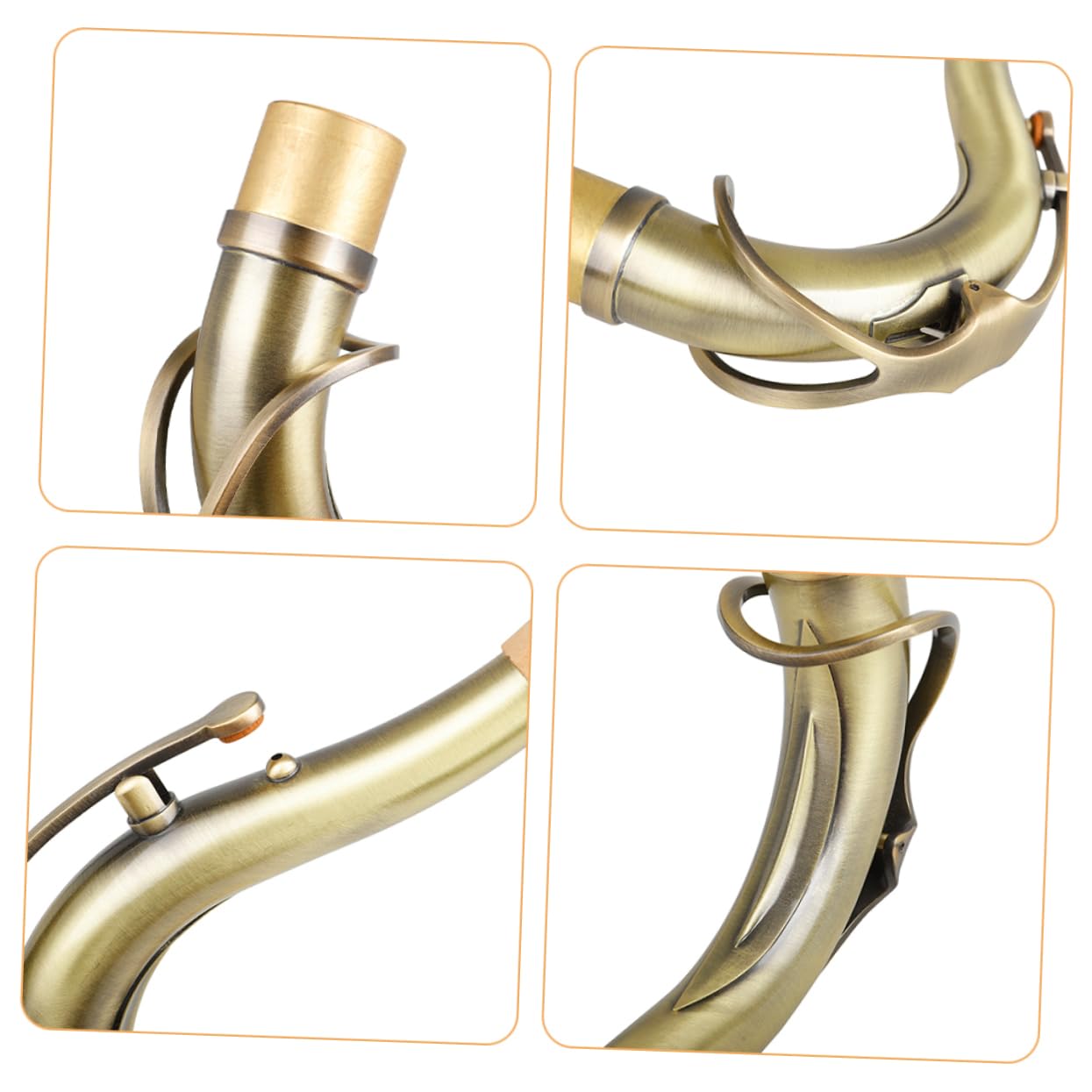 ERINGOGO Saxofón Curvado De Latón Cuello De Repuesto Para Saxofonistas Accesorio De Instrumento Musical Compatible Saxofones Altos Diseño Ergonómico Para Experiencia De Tocar Cómoda