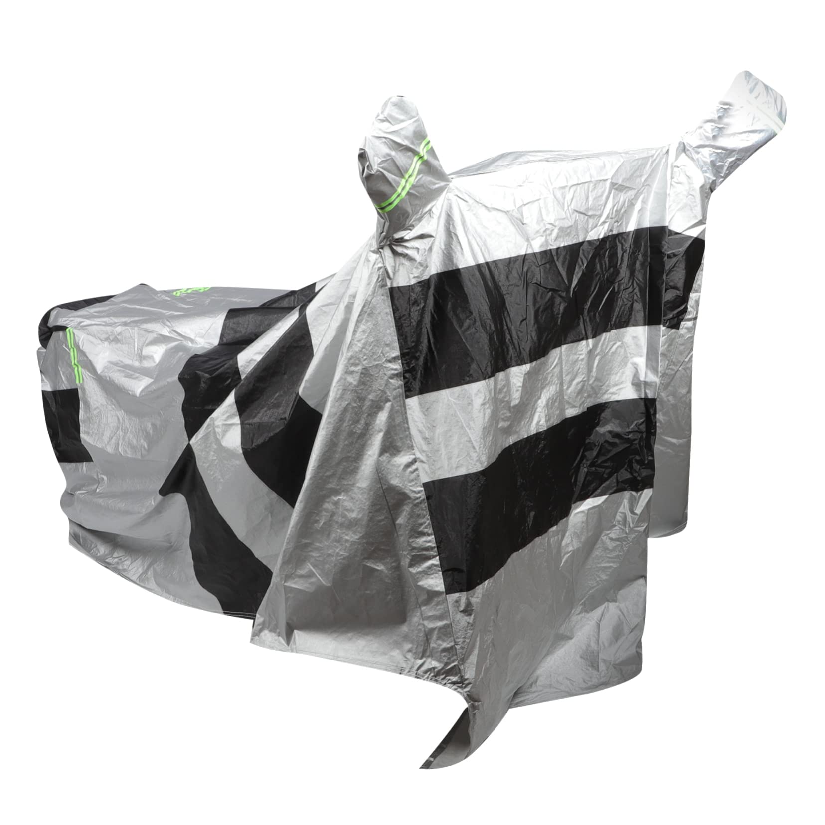Alipis Housse de Protection Imperméable Coton Floqué, Noir Argenté, Anti-Pluie pour Moto et Trottinette Électrique, Extérieur