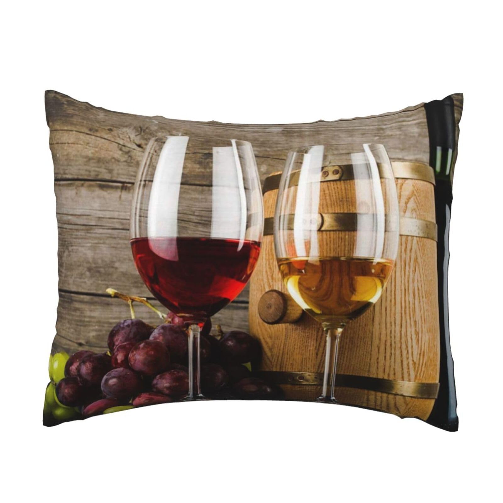 GSGCSBYMLG Art Red Wine Galsses & Grapes printed Pillow Case 20x26in Cushion Cover