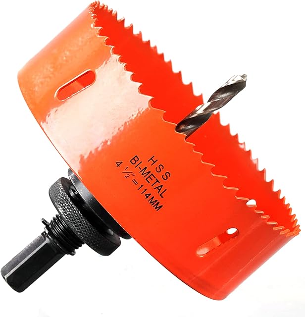 114mm Multi Hole Saw for Wood Cutting, Extra Solid HSS Bi-Metal Drill Bit Circle Cutter for Drywall, Plywood, Fiberboard and Pipe Vent