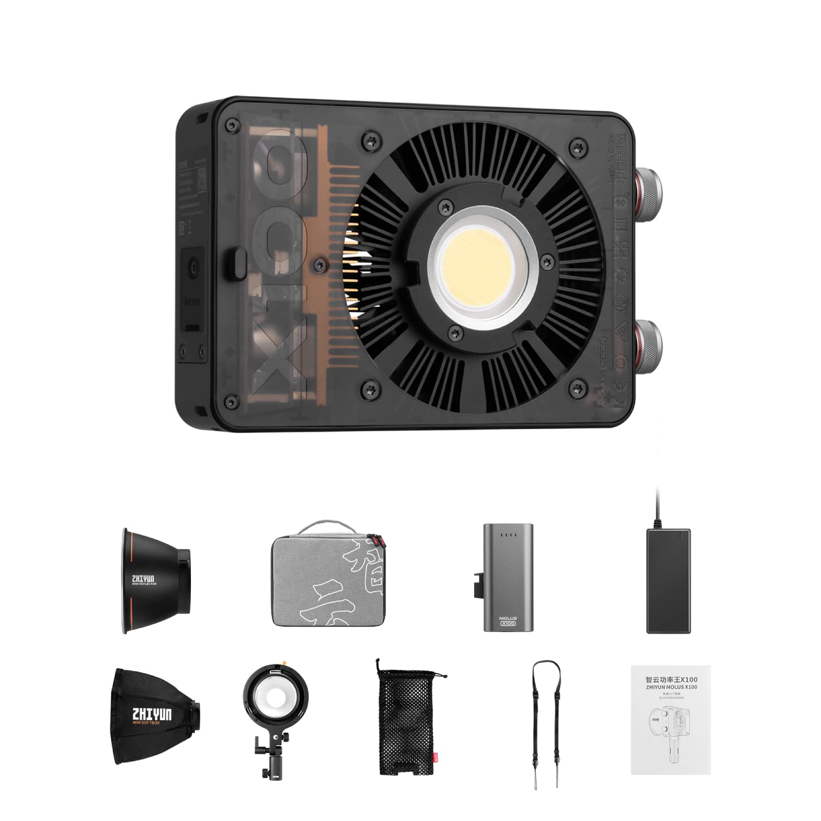 Amazon | ZHIYUN MOLUS X100 Pro バイカラー LED ビデオスタジオライト 