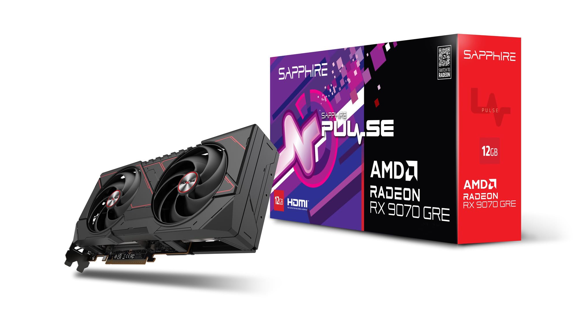グラフィックボード・グラボ・ビデオカード SAPPHIRE PULSE AMD RX 9070 GRE 12GB Amazon | SAPPHIRE PULSE Radeon RX 9070 GRE GAMING OC 12GB