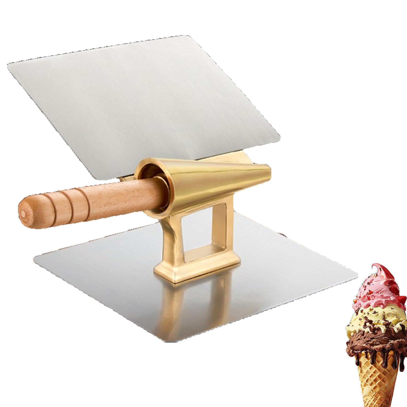 GYKOZY 41 mm Ice Lolly Molds, Ice Cream Cone Molds, Stainless steel waffle cone maker, Comfortable Handle, Easy to Clean, Rapid Prototyping, for DIY