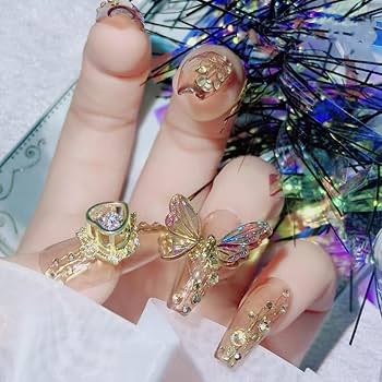 Amazon.com: 8 Pcs New 3D Butterfly Nail Accessories Shining