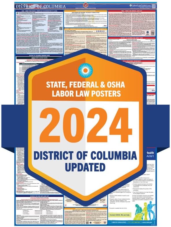 2024 Latest District of Columbia Labor Law Poster State, Federal, OSHA Compliant