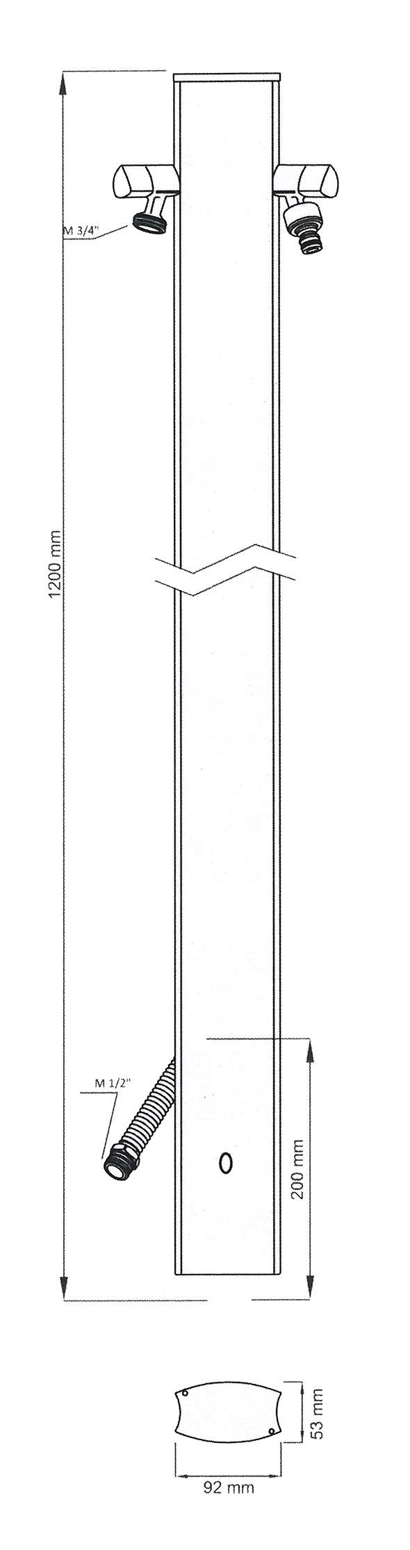 S&M 551703 – Columna de agua Aquapoint Totem color rojo 120 cm de altura | Aluminio lacado con pintura antiarañazos | Incluye colgador para manguera y 2 grifos diseño premium | Para jardines y patios