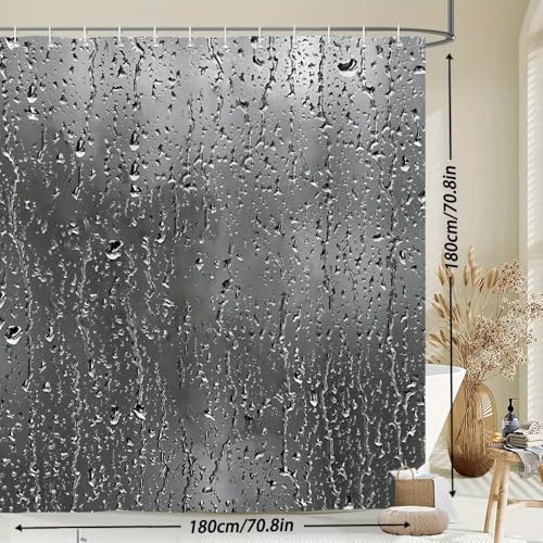 Rideau de douche en polyester lavable en machine imperméable 110 x 200 cm - 3