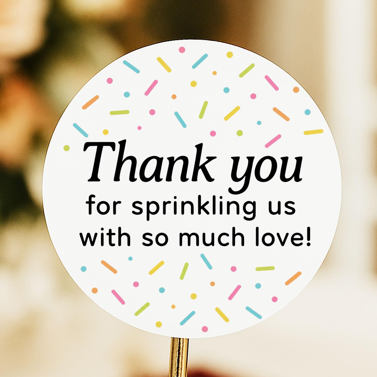 120 x Baby Sprinkle Favor Stickers, Baby Sprinkle Baby Shower Favor Labels, Thank you Stickers for Baby Shower Party Decor, 1.6”