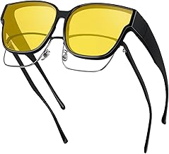 MELLIEX Polarized Night Driving Glasses Men Women Fashion Overglasses UV400 Protection Anti-Glare Yellow Lenses for Driving, Cycling, Fishing